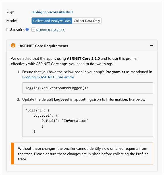 Collect Profiler Trace