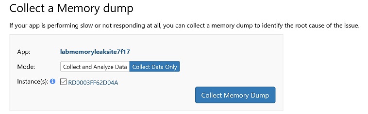Collect Memory Dump